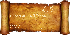 Luncanu Ilárion névjegykártya